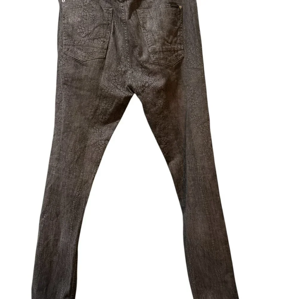 Hudson Men’s Printed Jeans – Size 34 – Gray Crackle Wash Denim